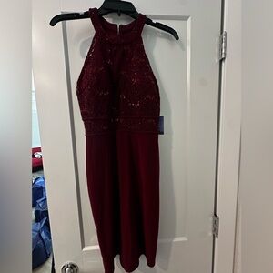Elegant Burgundy Dress